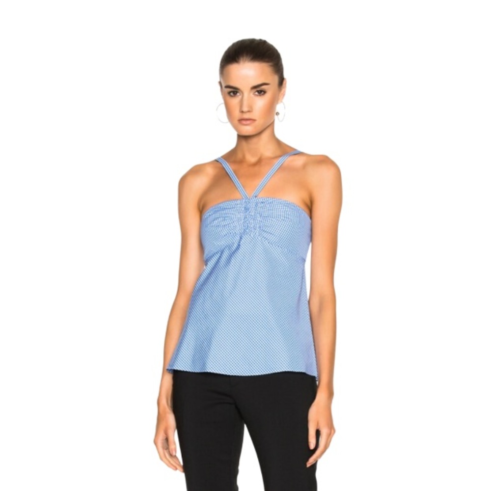 Tibi Gingham Halter Top